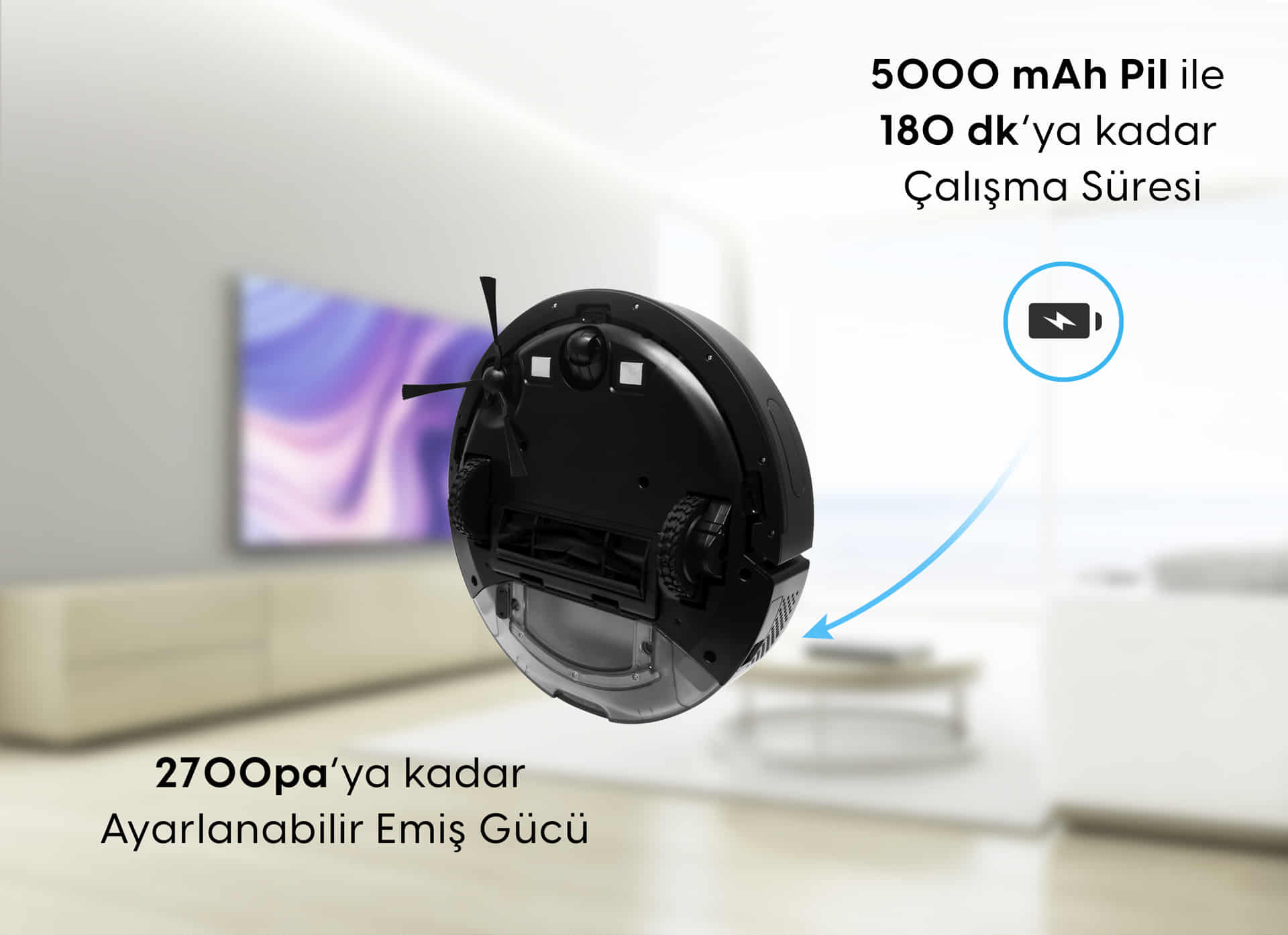 2700 Pa emiş gücü